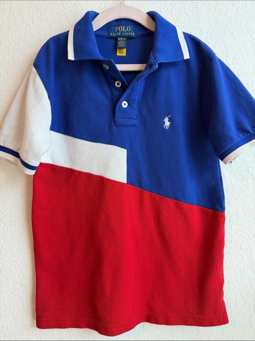 Polo by Ralph Lauren Blue/Red/White Colorblock Polo